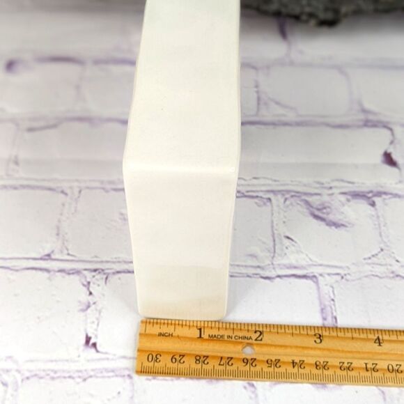 Rae Dunn WORK HARD / BE BRAVE Double-Sided Ceramic Plaque Desk Paperweight - Picture 7 of 7